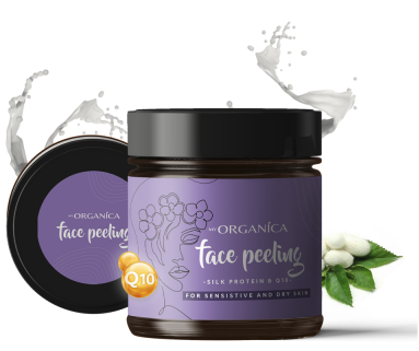 Peeling na tvár s hodvábnymi proteínmi a Q10